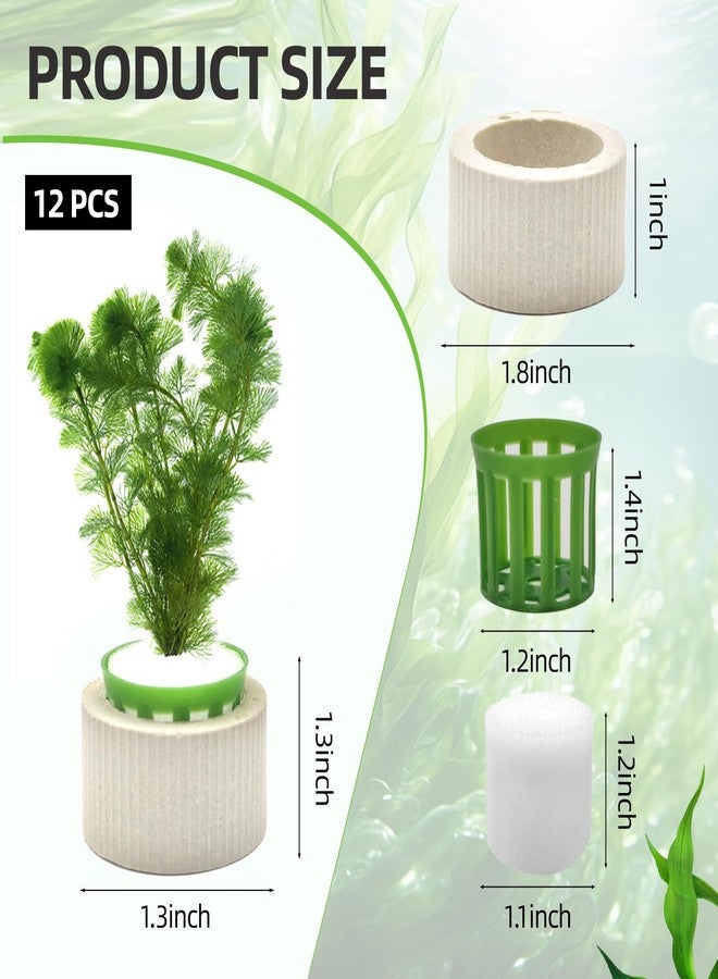 HEHIPLE 12 Pack Aquarium Plant Weights, Aquatic Plants Fixed Ring Set, Anti-Floating Ceramic Aquarium Plant Rings, Aquarium Landscape Decoration Fish Tank Accessories 1.8 x 1.3 Inch - Image 2